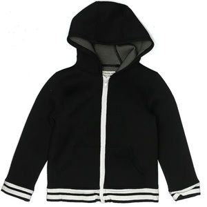 Tucker and Tate Boys(7) Black and White Neoprene Hooded Zip Up Jacket - size 7